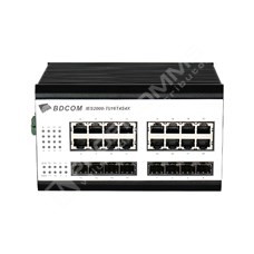 BDCOM IES2000-TU16T4S4X: "16-Port Gigabit RJ45 + 4-Port Gigabit SFP + 4-Port 10G SFP+ L3-lite Stackable Managed Industrial Switch (supports industrial ring protection protocol, operating temperature -40~85°C;IP40; supports 16-unit virtual stacking, industrial universal AC/DC