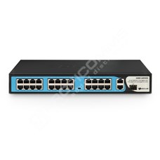 BDCOM S1200-24P2G1S: 24-port 100M PoE + 2-port GE RJ45 + 1-port GE SFP Unmanaged PoE Switch,  DIP function,  built-in AC 220V power supply; PoE budget 280W,  rack-mounted installation