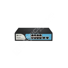 BDCOM S1200-8P2G: 8-port 100M PoE + 2-port GE uplink RJ45 Unmanaged PoE Switch,  DIP function,  built-in AC 220V power supply; PoE budget 90W,  desktop/rack-mounted installation