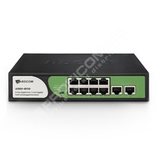 BDCOM S1500-8P2G: 8-port GE PoE + 2-port GE uplink RJ45 Unmanaged PoE Switch,  DIP function,  built-in AC220V power supply;90W PoE budget,  desktop/rack-mounted installation