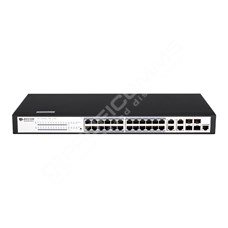 BDCOM S2528-P: 24-Port Gigabit PoE+ 4-Port Gigabit RJ45/SFP Combo L3-lite Managed Switch ( single AC-220V power supply, 370W POE budget, with cooling fan, 1U, standard 19-inch rack-mounted installation)