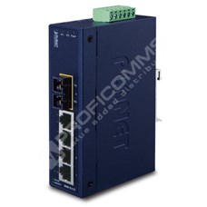 Planet ISW-511TS15: IP30 Slim Type 4-Port Industrial Ethernet Switch + 1-Port 100Base-FX(15KM) (-40 - 75 C)